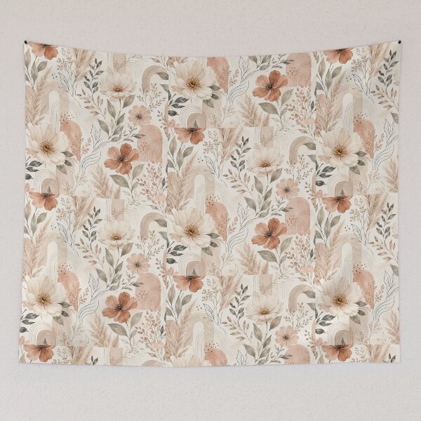 Item preview, Diseño de estampado floral bohemio suave en acuarela designed and sold by NaphDesigns.