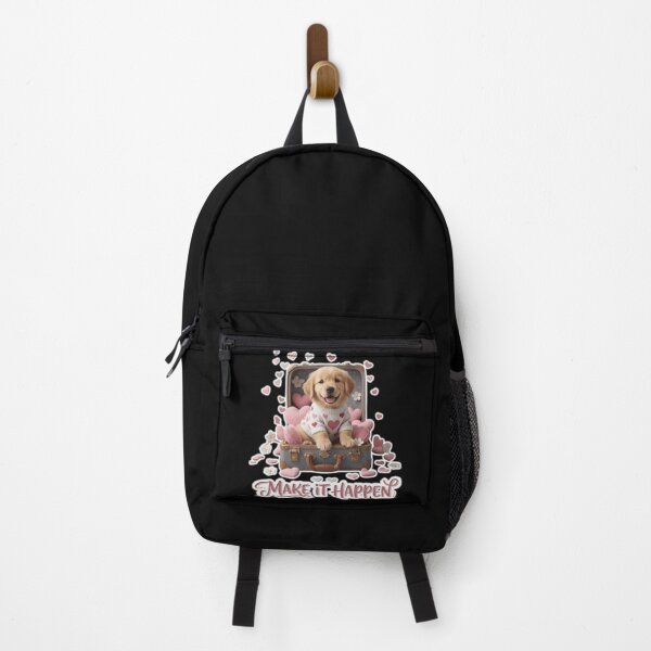 Item preview, Make It Happen Cute Golden Retriever Puppy Motivational Quote designed and sold by Basma Designs | Funny Shirts, Stickers & Mugs.