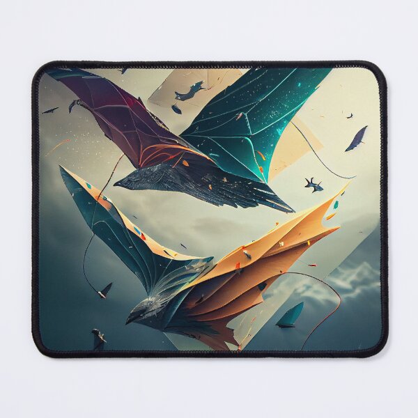 Item preview, Surreal Origami Eagles in Flight Abstract Dreamscape Art designed and sold by FantasyFlicker.
