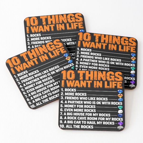 Item preview, 10 Things I Want In Life Funny Rockhound Crystal Collector Geology designed and sold by CutOutIdols.