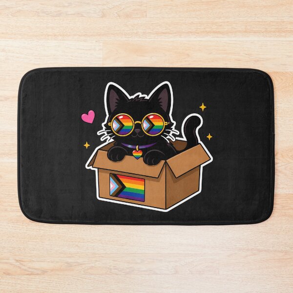 Item preview, LGBTQIA+ Progressive Black Cat in Pride Box designed and sold by ArtMassive.