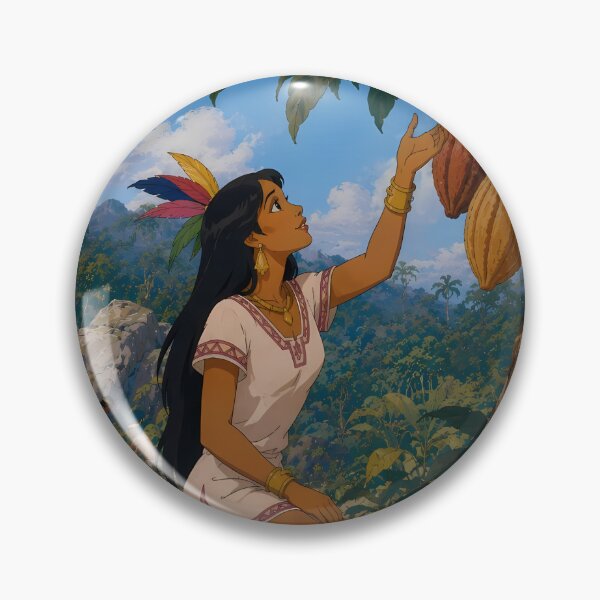 Item preview, Cacao Harvest Princess – Tropical Jungle Fantasy Art designed and sold by  Hollow Moon Studios..