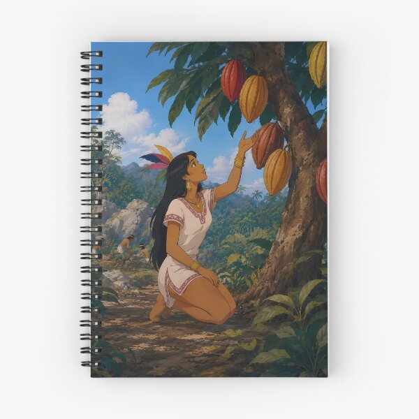 Item preview, Cacao Harvest Princess – Tropical Jungle Fantasy Art designed and sold by  Hollow Moon Studios..