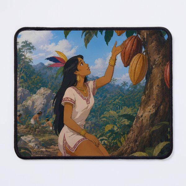 Item preview, Cacao Harvest Princess – Tropical Jungle Fantasy Art designed and sold by  Hollow Moon Studios..