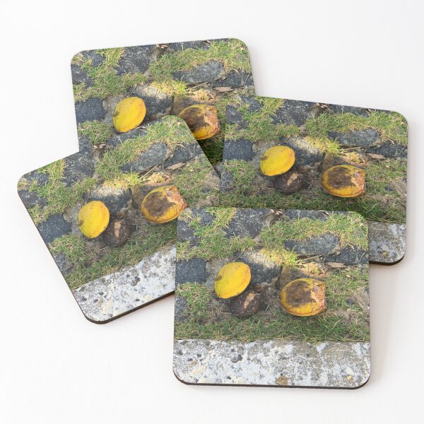 Item preview, Tropical Yellow Fruit Cobblestone Street Nature Photography designed and sold by Ayiti-Mar.