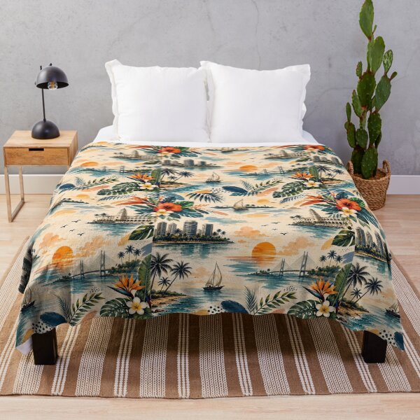 Item preview, Tropical Coastal City Pattern Design designed and sold by NaphDesigns.