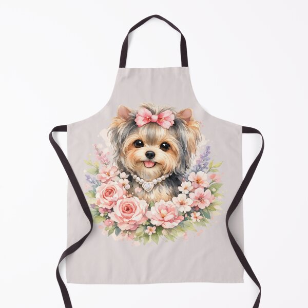 Item preview, Watercolor Yorkie – Floral Dog Mom Art designed and sold by Yorkie Magic Studio .