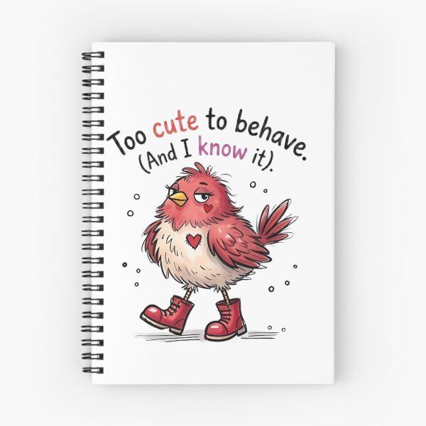 Item preview, Too Cute to Behave – Sassy Red Bird designed and sold by kitastylish.