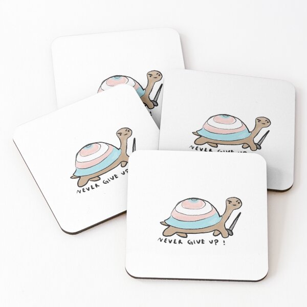 Item preview, Never Give Up! Fierce Trans Rights Turtle designed and sold by TherapistDraws.