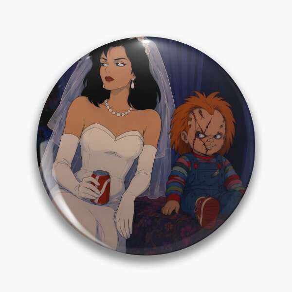 Item preview, Horror Bride & Killer Doll – Dark Retro Horror Art designed and sold by  Hollow Moon Studios..