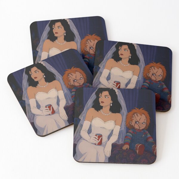 Item preview, Horror Bride & Killer Doll – Dark Retro Horror Art designed and sold by  Hollow Moon Studios..