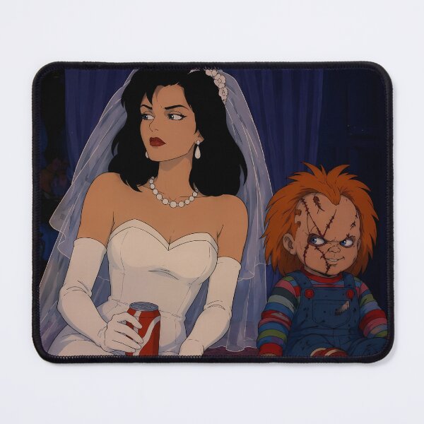 Item preview, Horror Bride & Killer Doll – Dark Retro Horror Art designed and sold by  Hollow Moon Studios..