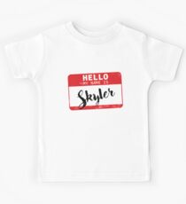 Hello My Name Is Skyler Name Tag Kids Tee