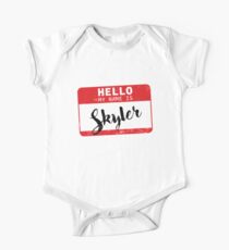 Hello My Name Is Skyler Name Tag One Piece - Short Sleeve
