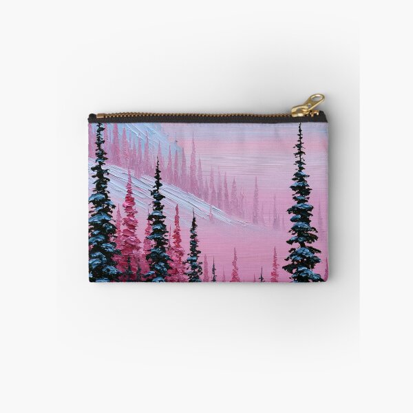 Item preview, Pink Winter Sunset in the Snowy Mountains - Impasto Style designed and sold by SlowRegardArt.