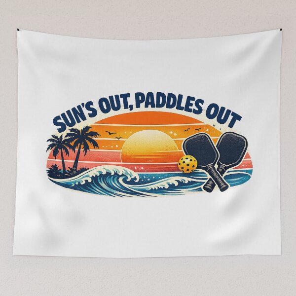 Item preview, Summer League Retro Pickleball Shirt — Sun's Out Paddles Out designed and sold by Cool-M-Apparel.