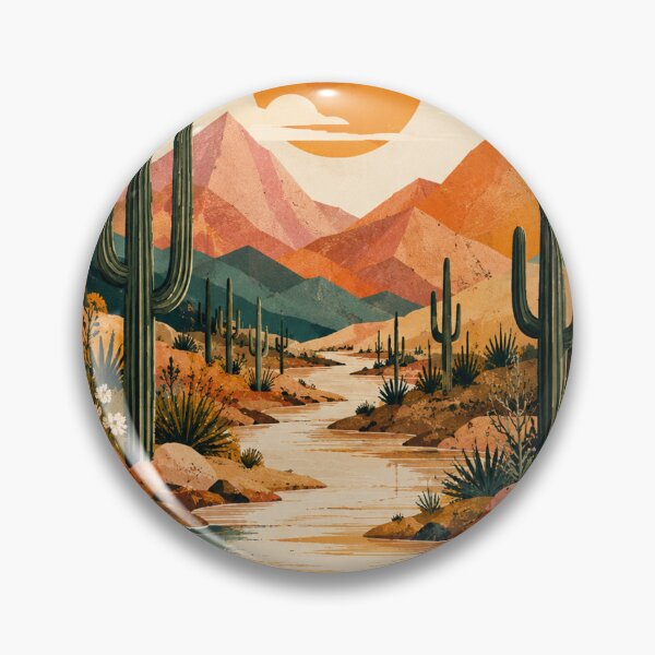Item preview, Retro Desert Sunset Cactus Landscape Design designed and sold by NaphDesigns.