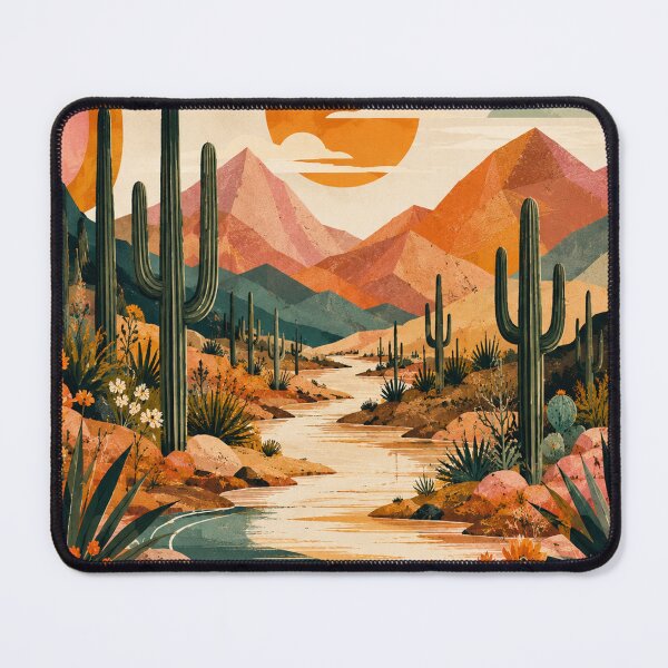 Item preview, Retro Desert Sunset Cactus Landscape Design designed and sold by NaphDesigns.