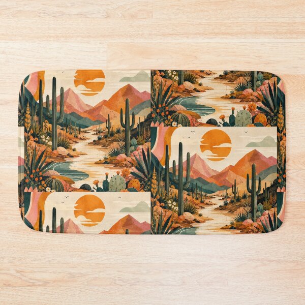 Item preview, Retro Desert Sunset Cactus Landscape Design designed and sold by NaphDesigns.