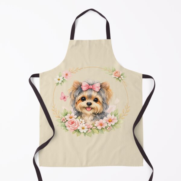 Item preview, Watercolor Yorkie – Floral Dog Mom Art designed and sold by Yorkie Magic Studio .