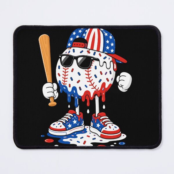 Item preview, Funny Patriotic Baseball USA Flag Fourth July Sports designed and sold by Crookedorbit.