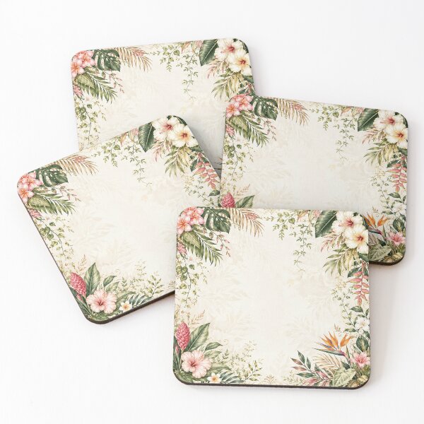 Item preview, Elegant Tropical Floral Border Frame Design designed and sold by NaphDesigns.