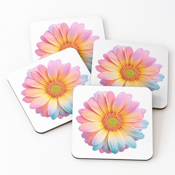 Item preview, Rainbow Pastel Daisy Flower Colorful Summer Floral Pride Watercolor designed and sold by M1144.