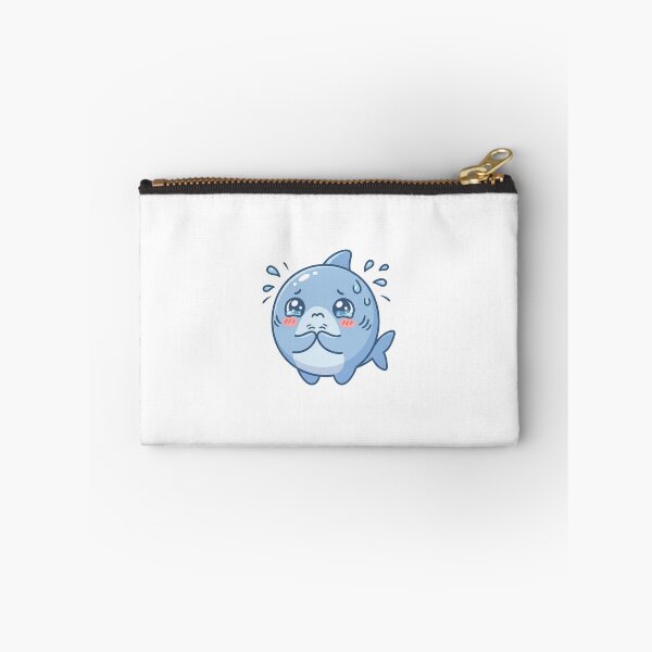 Item preview, Cute Kawaii Anxious Nervous Blue Shark Chibi designed and sold by DuckOddity.