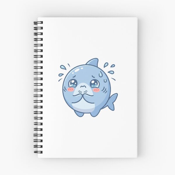 Item preview, Cute Kawaii Anxious Nervous Blue Shark Chibi designed and sold by DuckOddity.