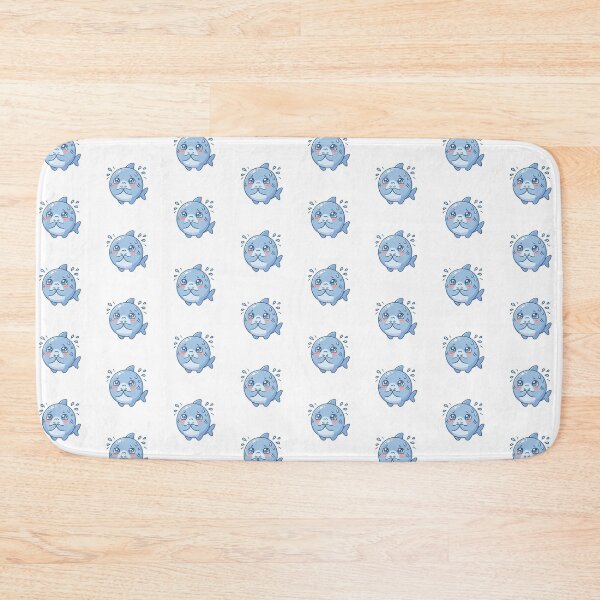 Item preview, Cute Kawaii Anxious Nervous Blue Shark Chibi designed and sold by DuckOddity.