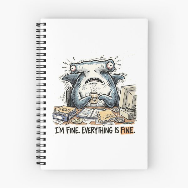 Item preview, Retro 90s Stressed Office Worker Nervous Shark designed and sold by DuckOddity.