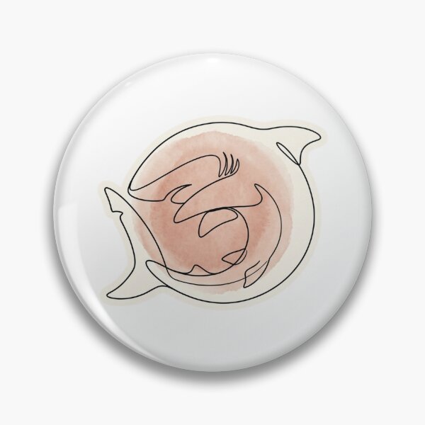 Item preview, Minimalist Line Art Overthinking Anxious Shark Print designed and sold by DuckOddity.