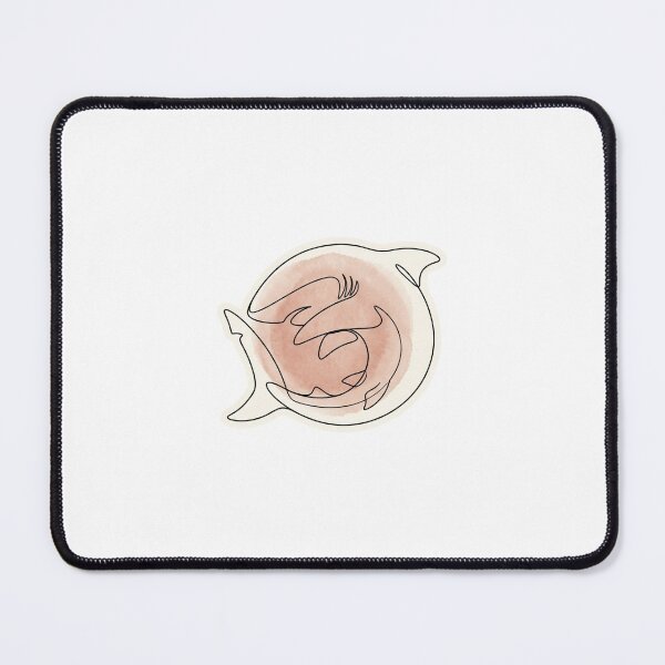 Item preview, Minimalist Line Art Overthinking Anxious Shark Print designed and sold by DuckOddity.