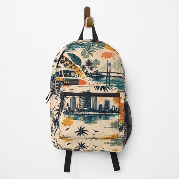 Item preview, Dar Es Salaam Tropical Retro Travel Pattern Design designed and sold by NaphDesigns.