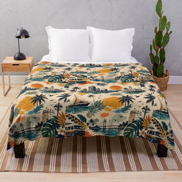 Item preview, Dar Es Salaam Tropical Retro Travel Pattern Design designed and sold by NaphDesigns.