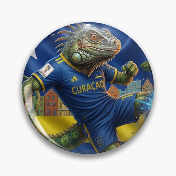 Item preview, Curaçao Iguana Soccer Champion | Caribbean Football Mascot Art | Tropical Island Fan Design designed and sold by internlvisions.