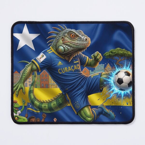 Item preview, Curaçao Iguana Soccer Champion | Caribbean Football Mascot Art | Tropical Island Fan Design designed and sold by internlvisions.