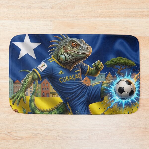 Item preview, Curaçao Iguana Soccer Champion | Caribbean Football Mascot Art | Tropical Island Fan Design designed and sold by internlvisions.