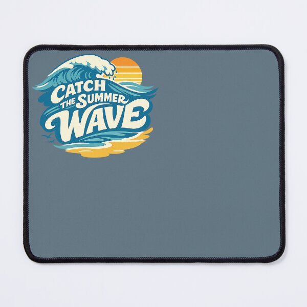 Item preview, Retro Surf Badge “Catch The Summer Wave” – Vintage 1970s Ocean Surf T-Shirt Design designed and sold by SilentPowerArt.