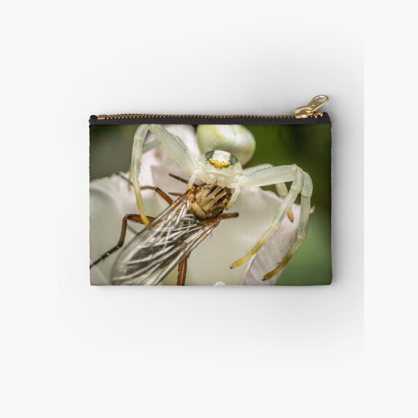 Item preview, The Ambush — White Crab Spider and Fly on a White Flower designed and sold by Rabee Khalil Photography.