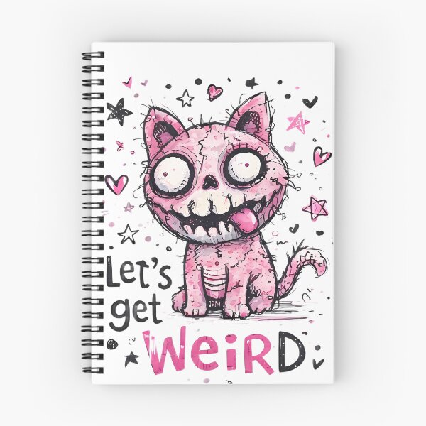 Item preview, Let's Get Weird – Creepy Pink Skull Cat designed and sold by kitastylish.