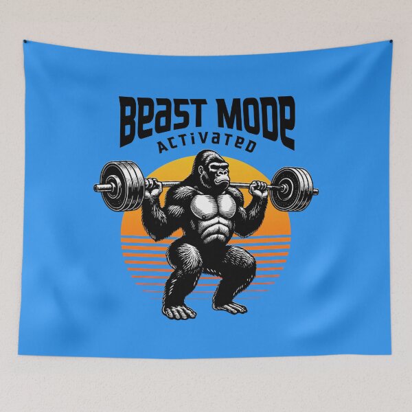 Item preview, Beast Mode Gorilla Weightlifting Gym Fitness Retro Design designed and sold by Sachie's Studio.