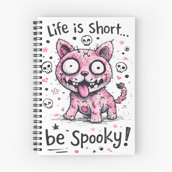 Item preview, Life Is Short... Be Spooky! – Unhinged Pink Cat designed and sold by kitastylish.