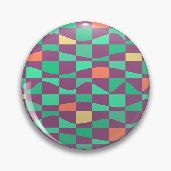 Item preview, Iconic Meditation Grid in Eggplant, Green, Coral and Yellow designed and sold by Deutschic.