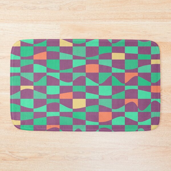 Item preview, Iconic Meditation Grid in Eggplant, Green, Coral and Yellow designed and sold by Deutschic.