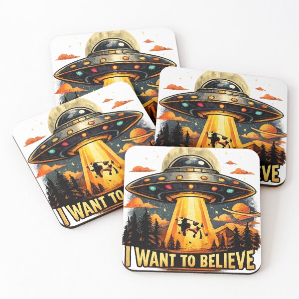 Item preview, I Want To Believe – Funny UFO Abduction designed and sold by AlienJoy.
