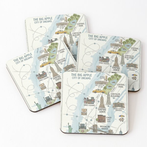 Item preview, New York City Adventure Map - Watercolor Travel Poster designed and sold by ElartedeNoel.