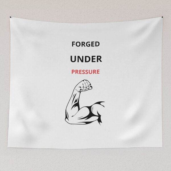 Item preview, Forged Under Pressure Gym Motivation Design designed and sold by Wild Horizon Studio.
