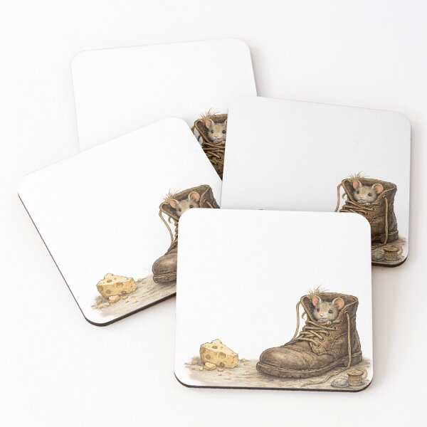 Item preview, Cute Field Mouse in Vintage Boot Pencil Sketch designed and sold by OnePercent992.