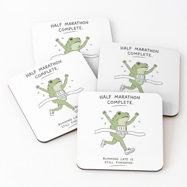 Item preview, Exhausted Frog Half Marathon Finisher Funny Running Quote designed and sold by bosamji.